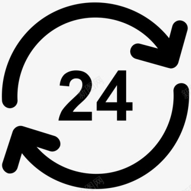 24小时购物大胆的固体图标图标