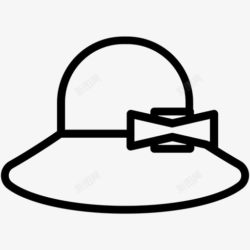 女士软帽夏季线图标svg_新图网 https://ixintu.com 夏季矢量线图标 女士软帽