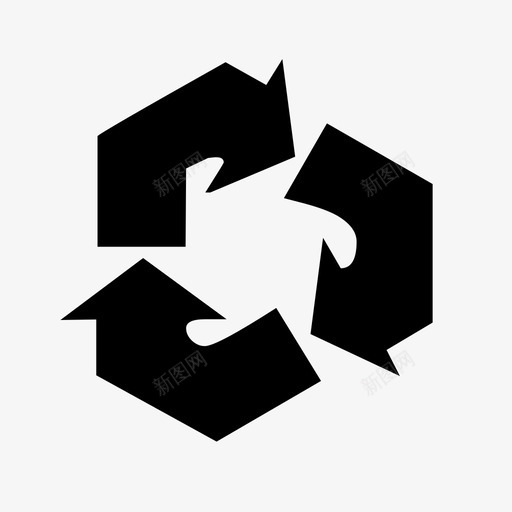 回收可持续再利用图标svg_新图网 https://ixintu.com 再利用 再循环 再生 减少 可持续 回收 定点 废物 环境