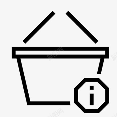 购物篮桶细节图标图标