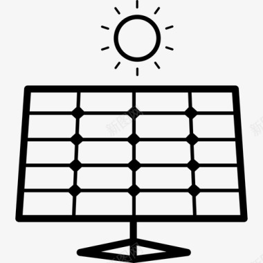 太阳能电池板工具和器具能源图标的直视图图标
