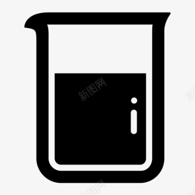 烧杯科学水罐图标图标