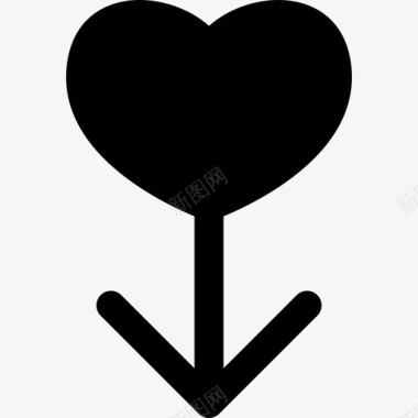 男性心脏的象征形状心跳图标图标