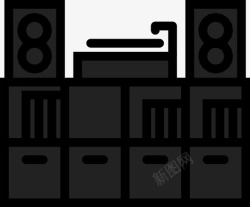 房间音乐娱乐图书馆cd中心电影收藏图标高清图片