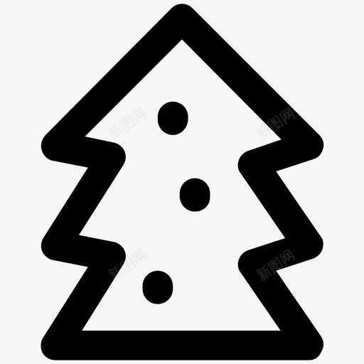 圣诞树圣诞粗线条图标svg_新图网 https://ixintu.com 圣诞树 圣诞粗线条图标