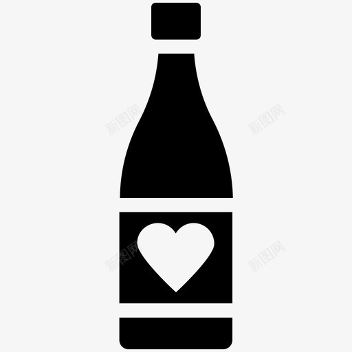 瓶子苏打水酒图标svg_新图网 https://ixintu.com 啤酒 心形符号 爱情和浪漫酷矢量图标 瓶子 苏打水 葡萄酒 酒 酒精饮料 饮料