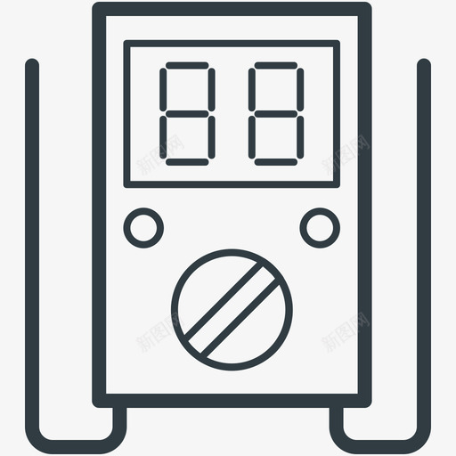 电流表电子线图标svg_新图网 https://ixintu.com 电子矢量线图标 电流表