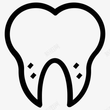蛀牙尖牙牙菌斑图标图标