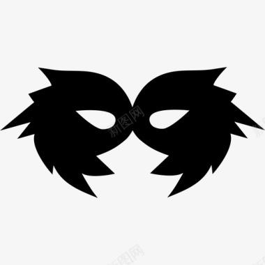 狂欢节黑色面具形状狂欢节面具图标图标