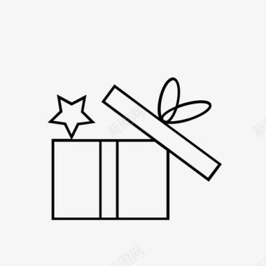 礼品盒子圣诞节图标图标