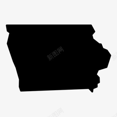 爱荷华州计划地图图标图标