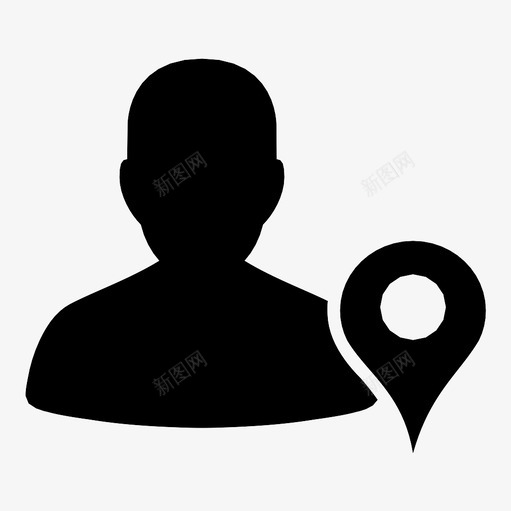 用户位置搜索指针图标svg_新图网 https://ixintu.com gps pin 个人 国家 地图标记 城市 指针 搜索 查找 用户位置 设置