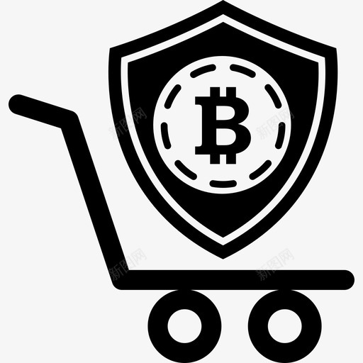 比特币安全购物盾标志商业图标svg_新图网 https://ixintu.com 商业 比特币安全购物盾标志
