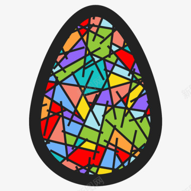 复活节彩蛋礼物染色图标图标