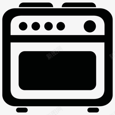 烤箱系列燃烧器厨师图标图标