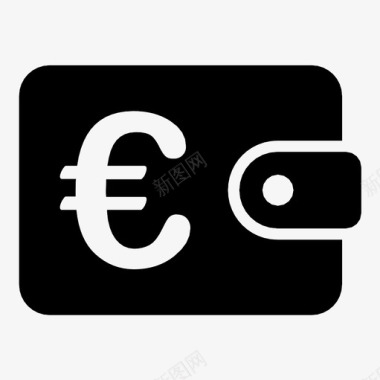 欧元钱包西方货币财富图标图标