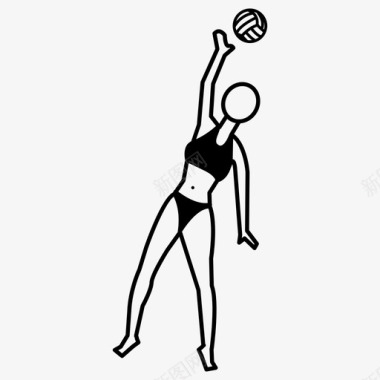 沙滩排球女子汗水图标图标