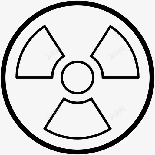 放射性符号射线辐射图标svg_新图网 https://ixintu.com 化学 危险 射线 工业矢量线图标 放射性符号 有害 有毒 核 辐射 过敏