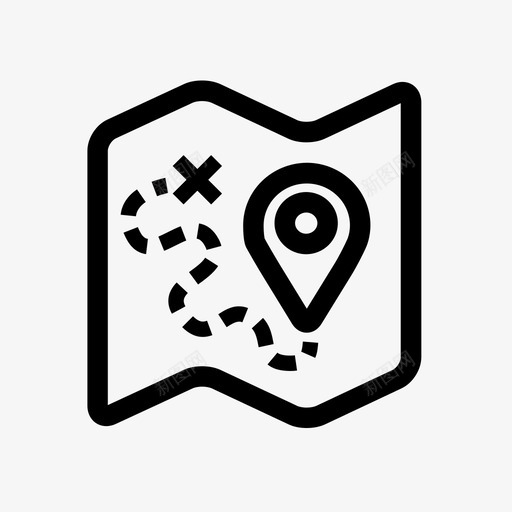 路线方向地图图标svg_新图网 https://ixintu.com 位置 地图 宝藏 宝藏图 方向 旅行 皮克斯图 路径 路线