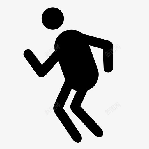 跑步蹒跚散步图标svg_新图网 https://ixintu.com 弯腰 快 散步 短跑 老人 跑步 蹒跚 锻炼