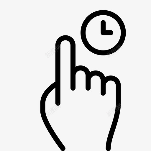 点击保持管理信息图标svg_新图网 https://ixintu.com 信息 分析 危险 增强 平滑手势 手 手势 时钟 点击保持 管理 触摸