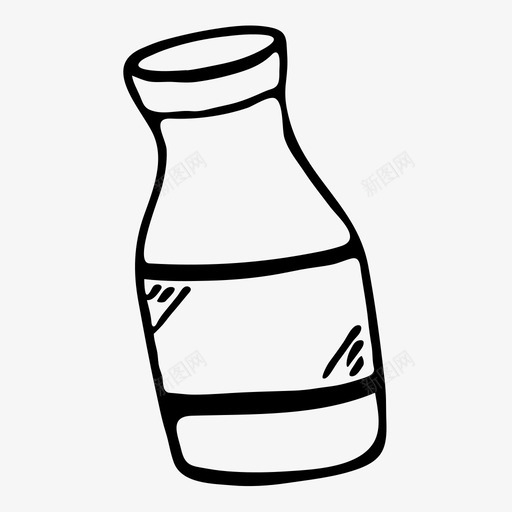 瓶水倒出图标svg_新图网 https://ixintu.com 倒出 手绘 水 液体容器 牛奶 玻璃 玻璃容器 瓶 饮料分配器 饮料架