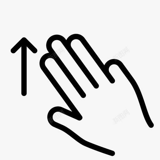 三个手指向上滑动向上滑动整体图标svg_新图网 https://ixintu.com 三个手指向上滑动 估计 分析 向上滑动 平滑线手势 手 手势 整体 电子商务 触摸 镜头