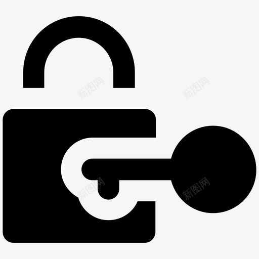 钥匙锁安全粗体图标svg_新图网 https://ixintu.com 安全粗体图标 钥匙锁