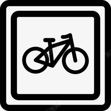 自行车停车信号标志灯塔图标图标