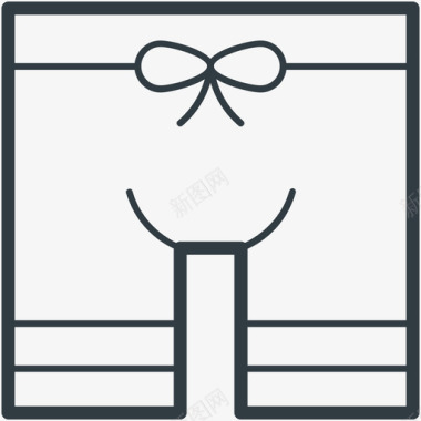 礼品盒时尚和服装线图标图标
