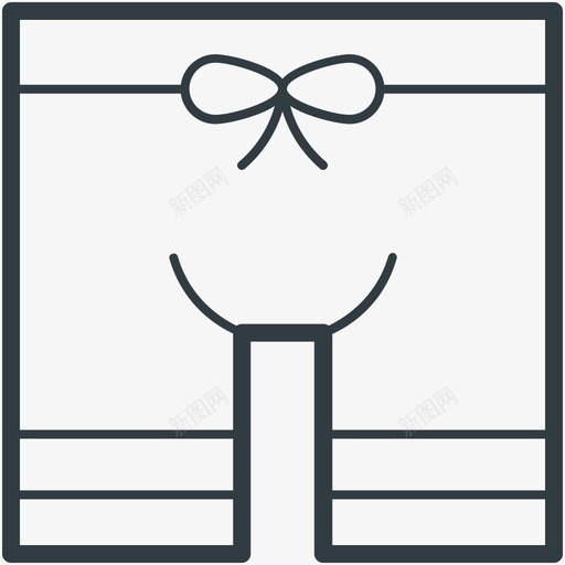 礼品盒时尚和服装线图标svg_新图网 https://ixintu.com 时尚和服装矢量线图标 礼品盒