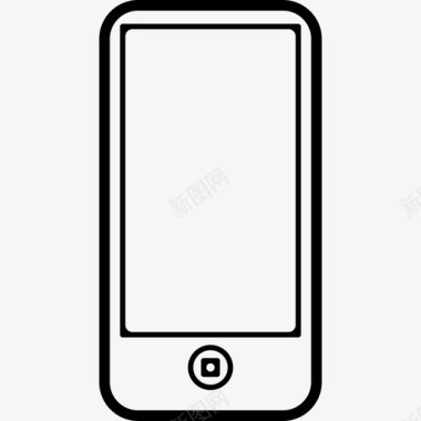 有一个圆形按钮和屏幕轮廓的手机轮廓工具和用具移动电话图标图标