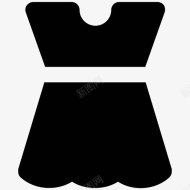 女孩连衣裙时尚大胆的固体图标图标