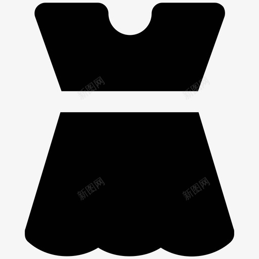 女孩连衣裙时尚大胆的固体图标svg_新图网 https://ixintu.com 女孩连衣裙 时尚大胆的固体图标