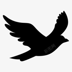飞行标志鸟黑鸟携带图标高清图片