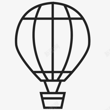 热气球运输计划图标图标