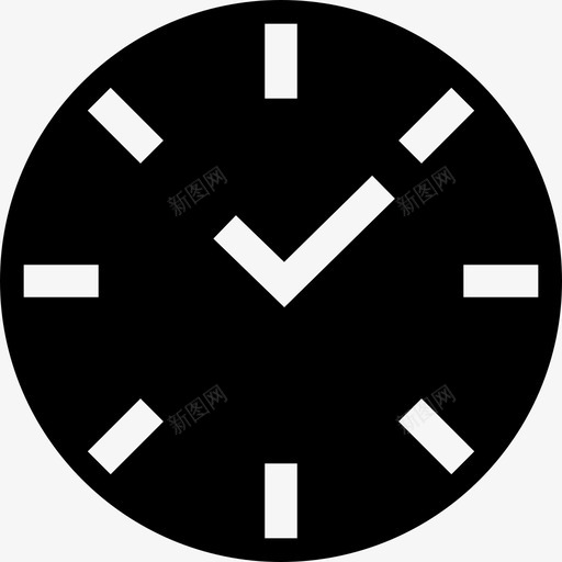黑色圆形时钟工具和器具尖图标svg_新图网 https://ixintu.com 尖图标 工具和器具 黑色圆形时钟