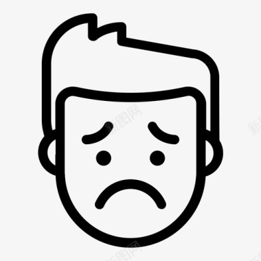 悲伤的男性男性的情感图标图标