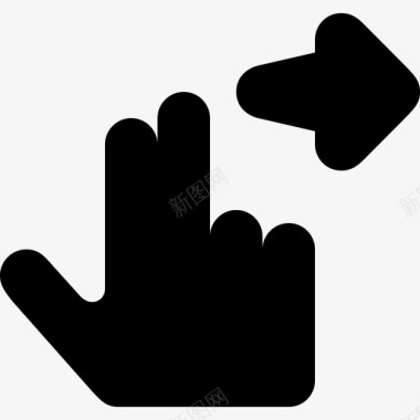 两个手指向右减法向右滑动图标图标