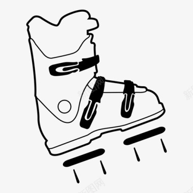 滑雪靴山地冰上图标图标