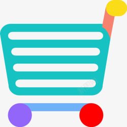 推轮子购物车商店滚动图标高清图片