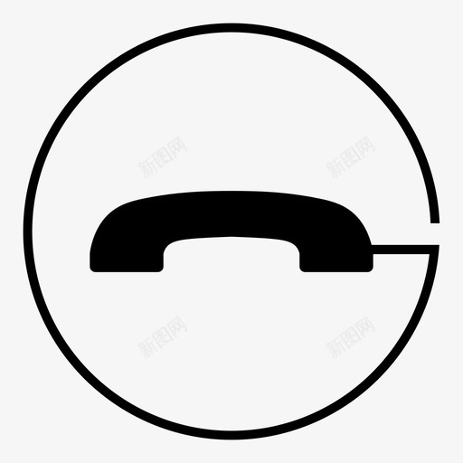 挂断通话结束图标svg_新图网 https://ixintu.com 挂断 挂电话 智能手机接口 电话 电话接收器 红色 结束 通话
