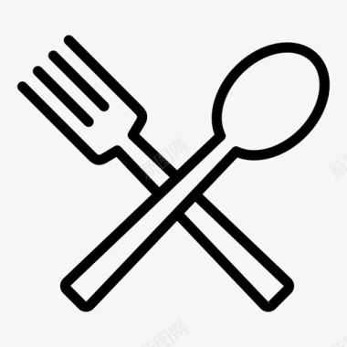 勺子和叉子餐厅餐点图标图标