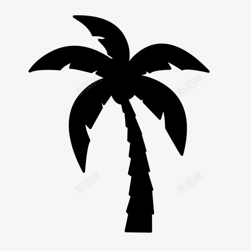 棕榈树夏天休息图标svg_新图网 https://ixintu.com 休息 夏天 度假 放松 棕榈树 海滩