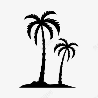 棕榈树树岛图标图标