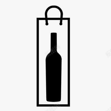 葡萄酒包装袋瓶图标图标