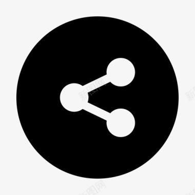 共享圆形黑色基本ui扩展图标图标