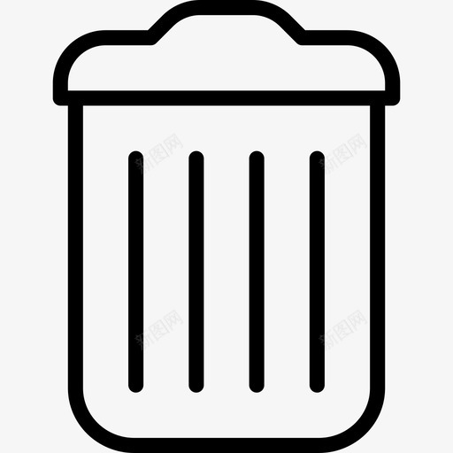 垃圾桶删除满图标svg_新图网 https://ixintu.com 删除 取出 回收 垃圾桶 满 移除 自由设置线图标 院子