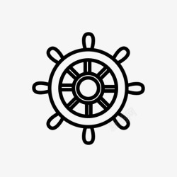 划船海上装饰画船长轮泰坦尼克号方向盘图标高清图片