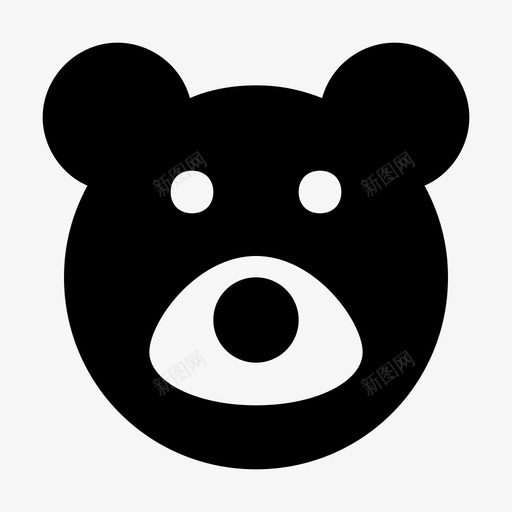 熊动物可爱图标svg_新图网 https://ixintu.com 动物 可爱 熊 爱和浪漫的材料设计图标 眼睛 鼻子